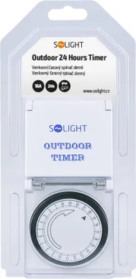 Zdjęcie produktu dla Zewnętrzny wyłącznik czasowy Solight DT31, IP44, mechaniczny, 24h, 230V/16A