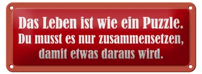 Produktbild von Blechschild Spruch 27x10cm Leben ist wie Puzzle Dekoration