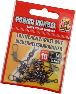 Produktbild von Tönnchenwirbel mit Sicherheitskarabiner 10 Stück Gr. 8