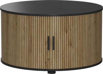 Produktbild von Couchtisch Vicco Selva Eiche/Schwarz 80 x 80 cm mit Schiebetür, Model 56362