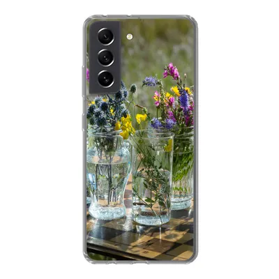 Produktbild von MuchoWow® Handyhülle Schutzhülle Hülle für Samsung Galaxy S21 FE Vase - Blumen - Farben Silikon Softcase Handy Hülle - Mobiltelefonhülle