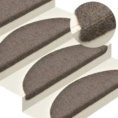 Immagine prodotto di vidaXL Tappetini autoadesivi per gradini 5 pezzi 65x21x4 cm Beige Semicircolare Grande