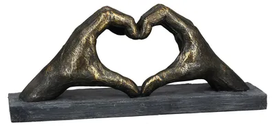 Imagen del producto de Escultura Gilde, corazón, "Corazón hecho con manos", motivo de manos, poliéster, color bronce, unidad de venta: 1, largo: 10 cm, ancho: 36 cm, alto: 15 cm. 89343 4001250893431