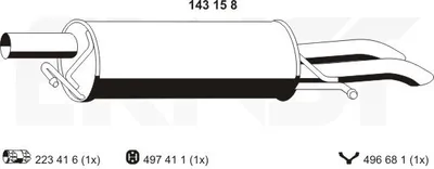 Produktbild von ERNST 143158 Endschalldämpfer für VW PASSAT Variant (3B6) Auspuff