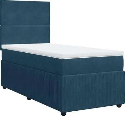 Produktbild von vidaXL Boxspringbett mit Matratze Dunkelblau 80x200 cm Samt
