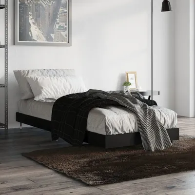 Productafbeelding van Maison Exclusive - Bedframe, zwart, 75x190 cm, houtvezel
