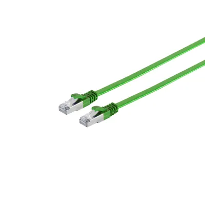 Produktbild von RJ45 Flachkabel m. CAT 7 Rohkabel slim grün 10m