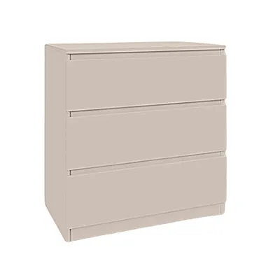 Produktbild von YUMEBLY Kommode mit 3 Schubladen | Schubladenschrank 71x75x40 cm | Für Schlafzimmer, Wohnzimmer, Büro, Kinderzimmer | Modern & geräumig | Weiß