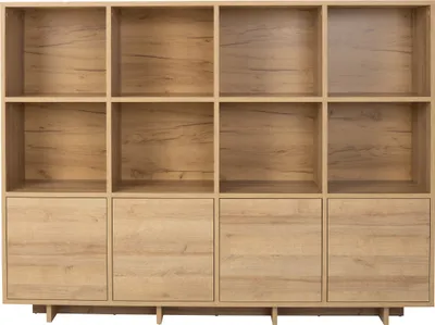 Productafbeelding van Furniture24 Hoge kast Noma N04, woonkamerkast, boekenkast, hoge kast, uitvoering: Riviera eik