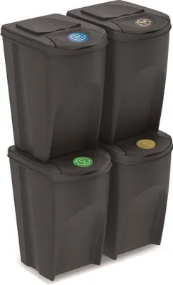 Obrázok produktu pre nabbi Odpadkový kôš na triedený odpad (4 ks) IKWB35S4 35 l - antracit