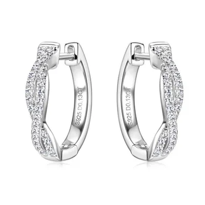 Produktbild von Paar Creolen Damen Moissanit Creolen Ohrringe Gold + Zertifikatn 1,7 cm