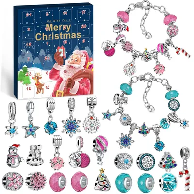 Immagine prodotto di Calendario dell'Avvento gioielli ragazze - Kit braccialetti con perline - 24 giorni - Per bambine da 5 a 12 anni