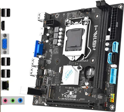 Produktbild von JINGSHA H81M Computer-Motherboard Intel-Sockel LGA1150 CPU-Prozessor 2 * DDR3 1066/1333/1600 MHz, unterstuetzt bis zu 16 GB, 2 * SATA3.0, 1000 Mbit/s LAN, 2 * USB3.0, 1 * HDMI-kompatibel + VGA, 1 * PCI-E3.0 X16, Vollfestkondensatoren, Hochgeschwindigkeitsuebertragung, starke Kompatibilitaet