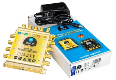 Produktbild von hb-digital Multischalter SAT MS58Q-HB 5/8 fuer Quattro und Quad LNB mit Netzteil