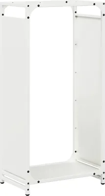 Obrázek produktu pro vidaXL Stojan na palivové dřevo bílý 44x28x90 cm Ocel válcovaná za studena