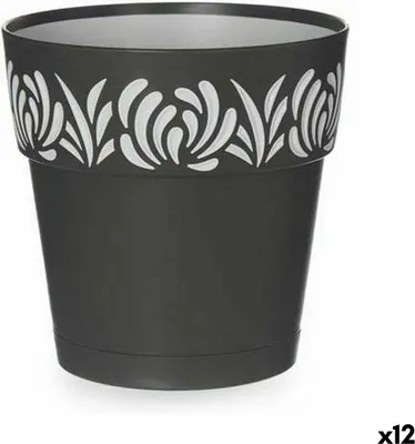 Obrázek produktu pro Samozavlažovací květináč stefanplast gaia antracitový plast 15 x 15 x 15 x 15 cm (12 kusů)