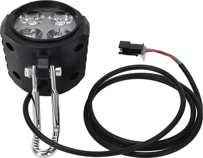 Image de Denash phare avant de scooter ?lectrique, phare de klaxon de scooter ?lectrique universel 12-72 V ABS Pratique 10 pouces f��r des accessoires de v?lo