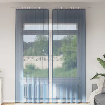 Produktbild von Möbel Voile Vorhänge mit Schlaufen 2 Stk. Königsblau 140x260 cm 4102305