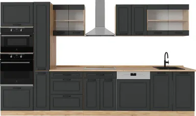 Immagine prodotto di Cucina completa Vicco R-Line Antracite rustico/rovere dorato 350 cm , PL Rovere, Model 53648
