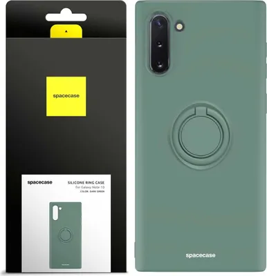 Image de Coque en silicone SPACECASE Coque en silicone avec anneau pour Galaxy Note 10 Vert