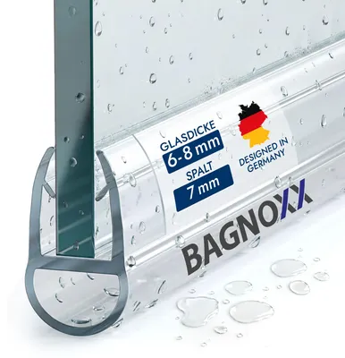 Produktbild von Bagnoxx Duschdichtung Spaltdichtung, 100cm, transparent, Hohlkammerprofil, 6mm, Duschdichtungen für Duschtüren im Badezimmer, Türdichtung unten, gegen Spritzwasser, PVC