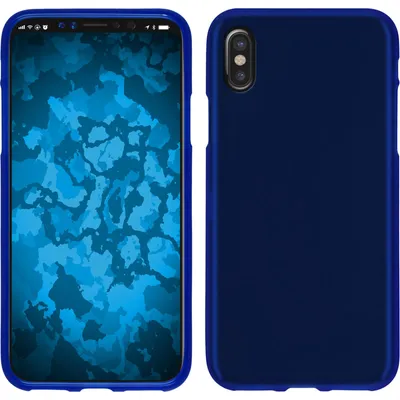 Produktbild von PhoneNatic Case kompatibel mit Apple iPhone X / XS - blau Silikon Hülle matt Cover