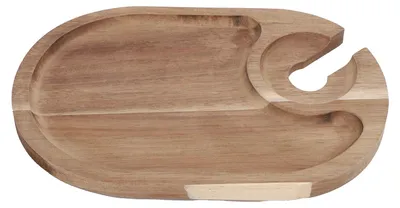 Image de Assiette d'entrée en bois pour le vin avec porte-verre, plateau à cocktails, mini-planche à charcuterie pour les en-cas au fromage, animations de fête
