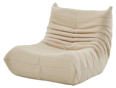 Produktbild von Sitzsack - Loungesessel - Hocker - Bodensessel - Beige - Teddyvelours