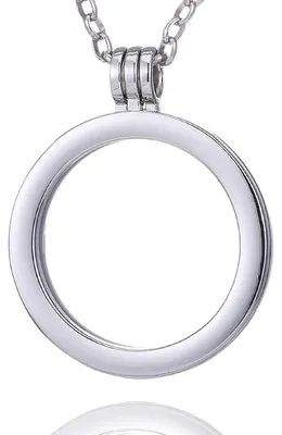 Produktbild von Morella Damen Halskette 70 cm Edelstahl mit Schmuckmünze Coin Anhänger 33 mm silber