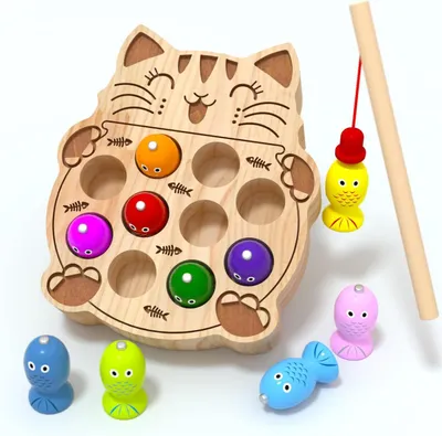 Produktbild von Kleinkind Montessori Spielzeug hölzerne Fischerei Spiel für 1-3 Jahre