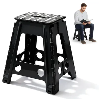 Obrázok produktu pre Skladacia stohovateľná stolička s výškou 45 cm a protišmykovou povrchovou úpravou