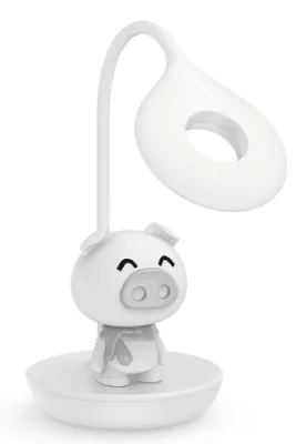 Productafbeelding van Luxus Europe - Nachtlamp Kinderkamer Piggy Mini Wit - Draadloos LED Nachtlampje Kinderen - USB-C Oplaadbaar
