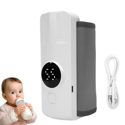 Produktbild von Tragbarer Babyflaschenwärmer für unterwegs, 18 W Milchwärmer mit präziser Temperaturregelung, 6000 mAh Schnell-Aufheizung