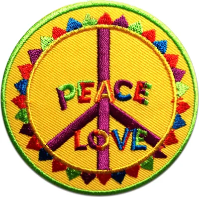 Obrázek produktu pro Peace Frieden Love - Záplata, nažehlovací, nažehlovací obrázek, nášivka, nažehlovací, velikost: Ø 7,5 cm