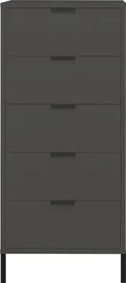 Produktbild von Hochkommode >Bonnie< in anthrazit matt lack - 51x121x45cm (BxHxT)