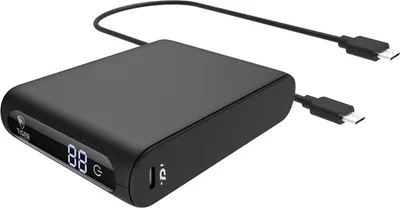 Image de Tiger, batterie externe 10 000 mAh avec Power Delivery et Quick Charge, livrée avec 2 câbles USB-C, noir