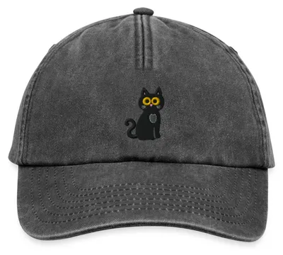 Produktbild von Spreadshirt Schwarze Katze Bestickt Vintage Cap, One size, Vintage Schwarz