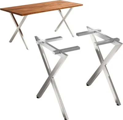 Obrázek produktu pro DanDiBo 2x nohy stolu z nerezové oceli 72 x 68 cm rám stolu výškově nastavitelný 96678 nohy stolu nohy nábytku běhouny stolu nohy jídelního stolu