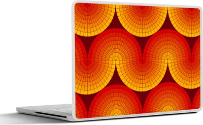 Produktbild von MuchoWow® Laptop Aufkleber Sticker Cover Design - Retro - Rot - Abstrakt 36.5x27.5 cm - Laptop-Sticker