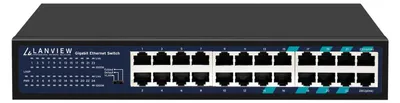 Image de Lanview Unmanaged Full Intelligent Ethernet - Switch - 1 Gbps (LVN-1U-24PORT-1G)