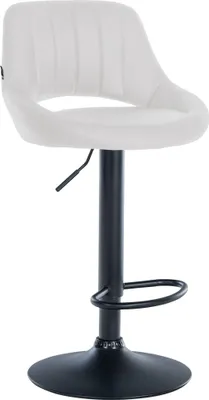 Produktbild von Barhocker SEGAD - Kunstleder Weiß 47x48x85 cm Schwarz | Barstuhl Höhenverstellbar Mit Lehne Drehbar Tresenhocker Tresenstuhl Kneipenhocker
