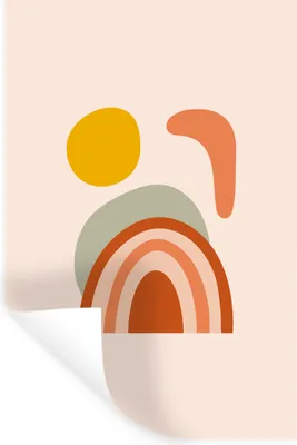 Produktbild von MuchoWow® Wandtattoo Wandsticker Wandaufkleber Sonne - Pastell - Sommer 40x60 cm Selbstklebend und Repositionierbar - Wierderverwendbar - Selbstklebend