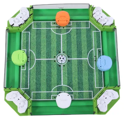 Imagen del producto de Juego de futbolín de mesa, juego de futbolín compacto. Incluye mando a distancia. Dimensiones: 44x30x21 cm. Fabricado en plástico. Ideal para el hogar y salas de juegos