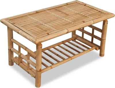 Image de vidaXL Table basse en bambou 90x50x45 cm - Table basse - Tables basses - Tables d'appoint