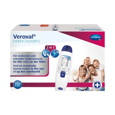 Obrázek produktu pro Veroval DS22, Kontaktní teploměr, Modrá, Bílá, Ucho, Čelo, Knoflíky, Tělesná teplota, 1 s