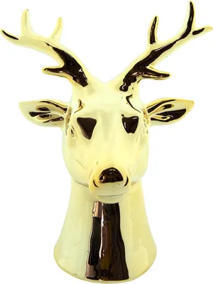 Zdjęcie produktu dla Clayre & Eef Figurka jelenia 19 cm porcelana w kolorze złotym