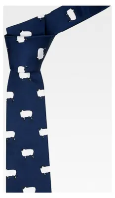 Produktbild von Marineblaue bestickte Schafkrawatte, blau, Einheitsgröße
