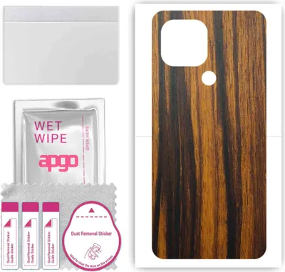 Produktbild von apgo Rückseite Schutzfolie, Skin, kompatibel mit Poco C51, Hinten Displayschutzfolie aus Vinylfolie, kratzfest, einfache Montage - Tigerwood