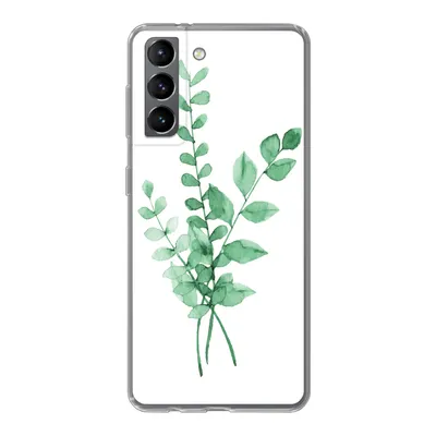 Produktbild von MuchoWow® Handyhülle Schutzhülle Hülle für Samsung Galaxy S21 Aquarelle - Blätter - Pflanzen Silikon Softcase Handy Hülle - Softcase