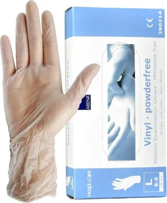Zdjęcie produktu dla Rękawice winylowe bezpudrowe L 100szt Abena